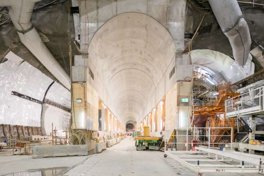 State Library and Town Hall stations platform inverts and side walls
